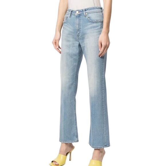 Tu es mon Tresor Blue Mid Rise Flare Leg Slim Fit Denim Amethyst Jeans Size 28 - Picture 1 of 9